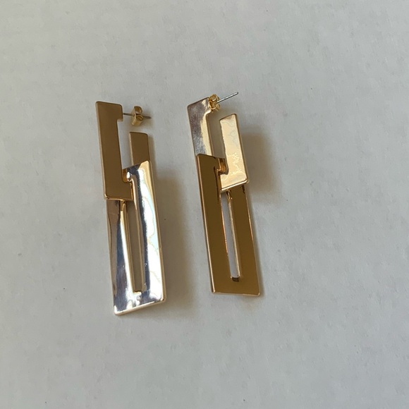 Open Edit Geo Rectangular Drop Earrings - Picture 5 of 11